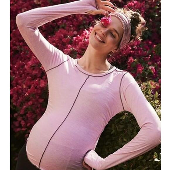 FP Movement x Hatch NWT Right On Run Pink Haze Layer Maternity Long Sleeve Top - Picture 4 of 10